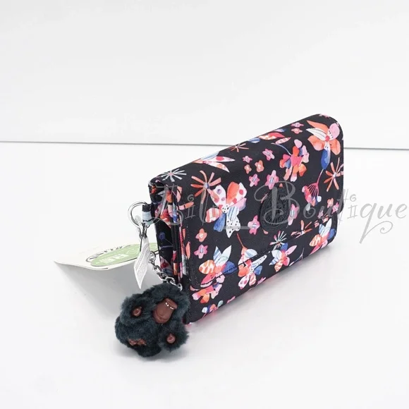NWT Kipling AC3739 PIXI Snap Medium Trifold Wallet Nylon Festival Blossom Multi - Picture 6 of 13